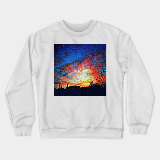 Mosaic sky ablaze with dawn colours Crewneck Sweatshirt by mister-john